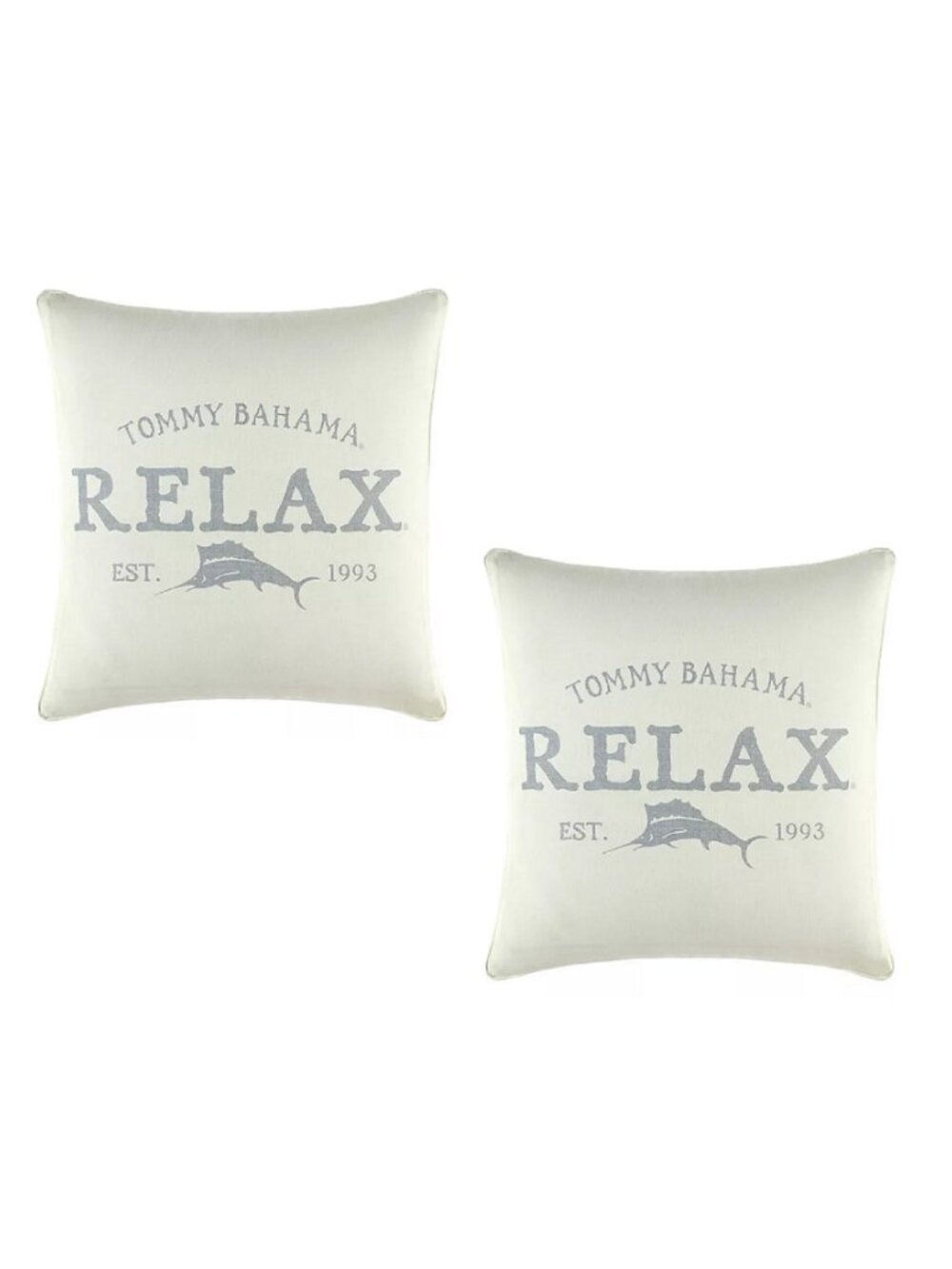 2 TOMMY BAHAMA 20" x 20" Raw Coast Accent Pillows featuring Gray Marlin Sailfish